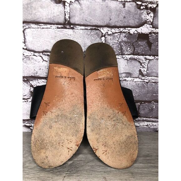 Beek Black Leather Handmade Gold Toe Ring Flats Sandals Women Sz 7M US/38EU - Picture 6 of 16